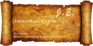 Janecskai Erina névjegykártya